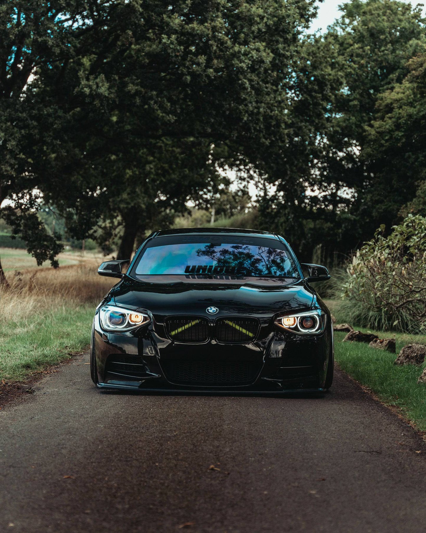 BMW 1 Series F20 Pre - LCI EVO - 1 Gloss Black Front Splitter by ZAERO (2011 - 2015) - Evolve Automotive