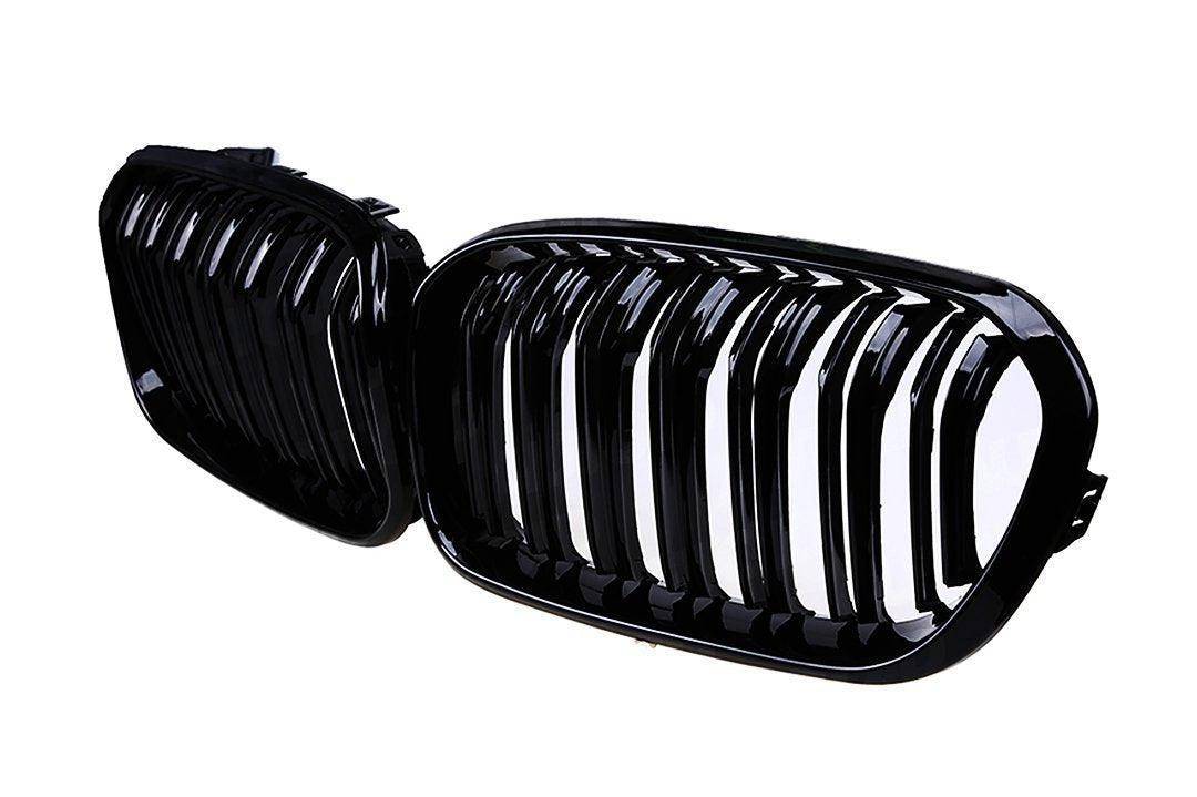 BMW 1 Series, M135i & M140i F20 F21 LCI Gloss Black Kidney Grilles (2015 - 2019) - Evolve Automotive