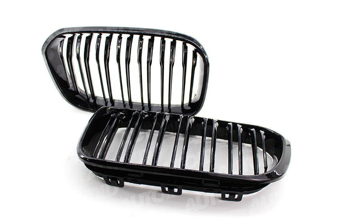 BMW 1 Series, M135i & M140i F20 F21 LCI Gloss Black Kidney Grilles (2015 - 2019) - Evolve Automotive