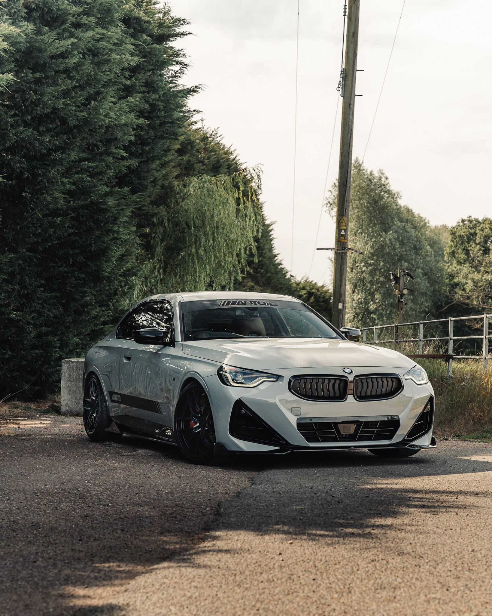 BMW 2 Series & M240i G42 Gloss Black Front Splitter (2021+) - Evolve Automotive