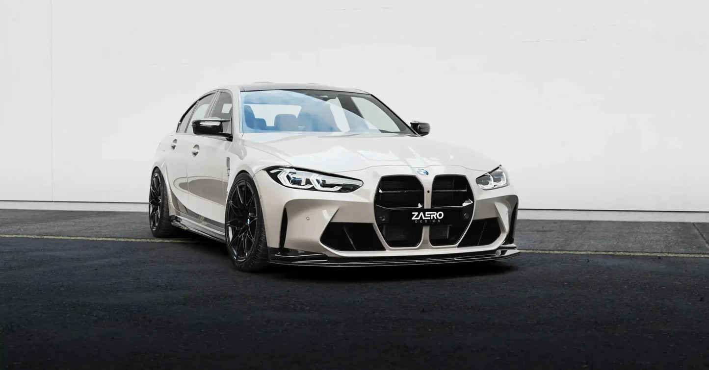 BMW M3 G80 G81 & M4 G82 G83 EVO - S Gloss Black Front Kidney Grilles by ZAERO (2021+) - Evolve Automotive