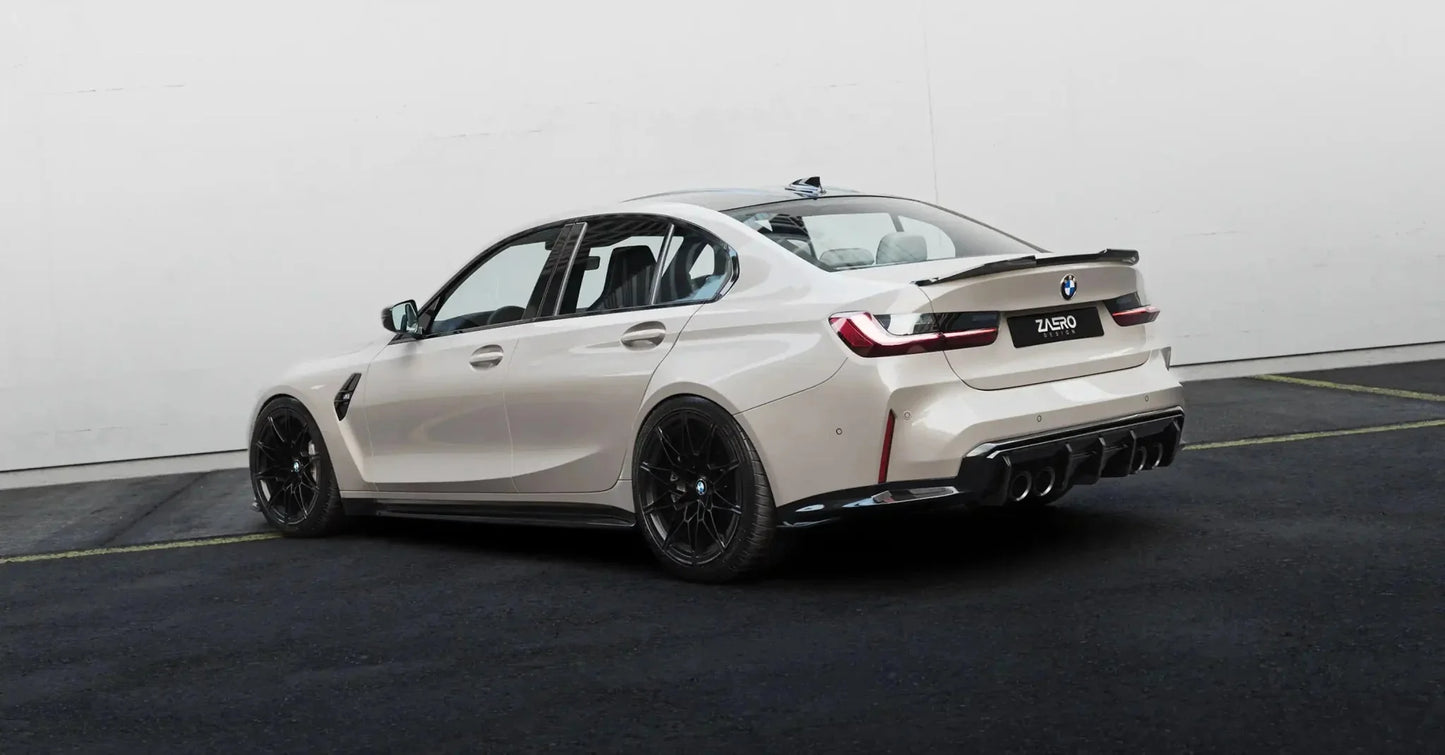BMW M3 G80 G81 & M4 G82 G83 EVO - S Gloss Black Rear Diffuser by ZAERO (2021+) - Evolve Automotive