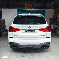 Carbon Fibre Performance Rear Diffuser for BMW X3 M40i (2018 - 2020, G01 Pre - LCI) - Evolve Automotive