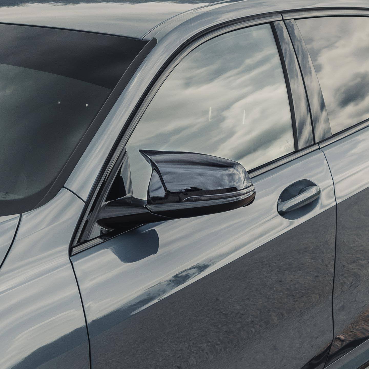 Gloss Black M Style Wing Mirror Covers for BMW & Supra (2019+, F40 F44 G29 J29) - Evolve Automotive