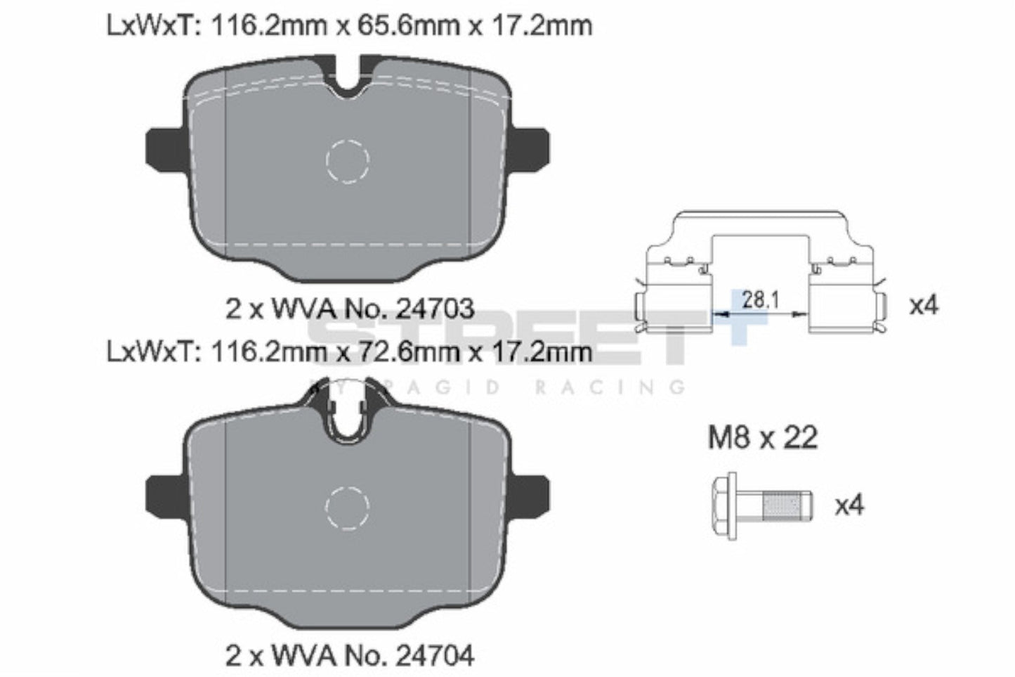 Pagid Street + Rear Brake Pads - BMW G87 M2 - Evolve Automotive