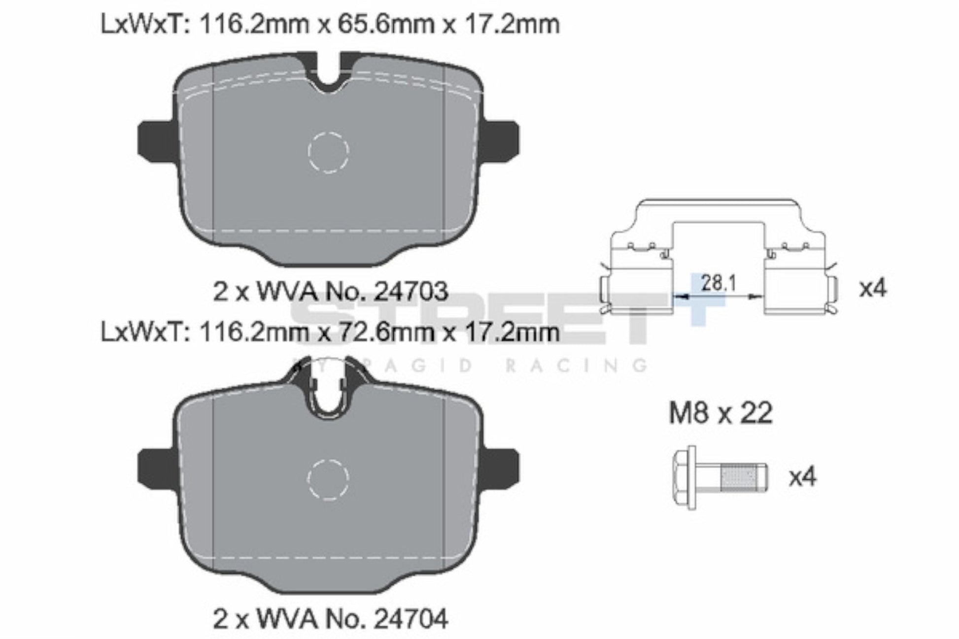 Pagid Street + Rear Brake Pads - BMW G87 M2 - Evolve Automotive